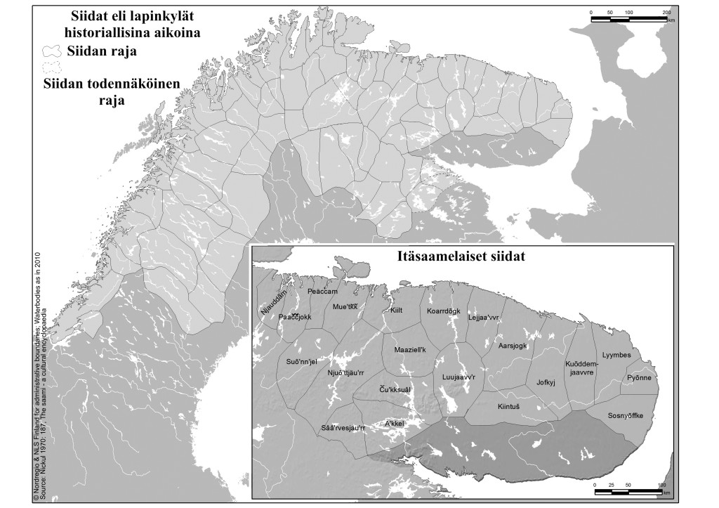 Saamelaisten perinteiset siida-alueet, OSK Lumimuutos, 2017.